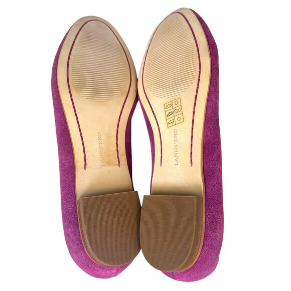LANDS’ END Mulberry Suede Woman’s Ballet Flats 6B  Balletcore Barbiecore Twee - Picture 9 of 9